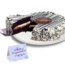 Black and White Mousse Congratulation Cake