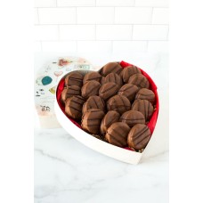 Milk Chocolate-Covered Peanut Butter Cracker Cookies - 20 Handcrafted Pieces in Heart-Shaped Box | Sweet & Salty Treat with 2-Day Shipping