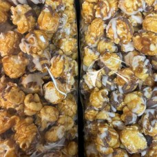 Sugar Plum Caramel Corn with White & Milk Chocolate Drizzle Sugar Plum Caramel Corn with White & Milk Chocolate Drizzle