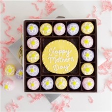Cake Truffles - Mother's Day, Gift Box of 16 with Hand Decorated Cookie
