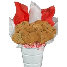 Chocolate Chip Heart Shaped Cookie Bouquet