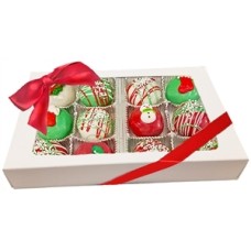 Mini Cake Truffles - Holiday Designs, Gift Box of 12