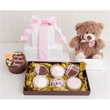 Mother's Day Gift Tower - Mini Cake, Stuffed Bear and Chocolate Covered Oreos
