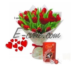 Tulips in red