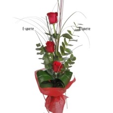 Bouquet of 3 red roses - Love