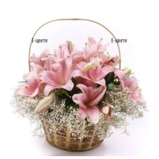 Flower basket with Lilies - Sensation