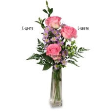 Three pink roses (Deluxe)