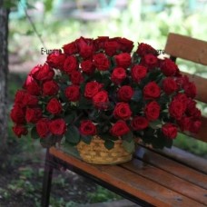 101 roses in basket