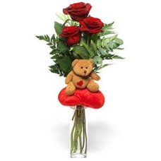 Bouquet - Roses and Teddy Bear