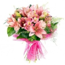Bouquet of lilies and carnations