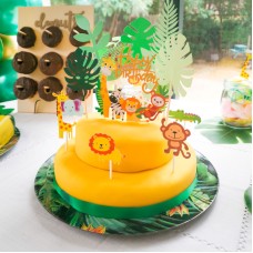 Yellow cake with ribbon (Large (36 cm(41 pieces)))