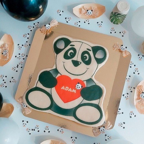 Panda cake in teddy bear shape