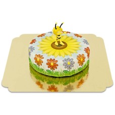 Bee Maja on sunflower cake (Medium (26 cm(20 pieces)))