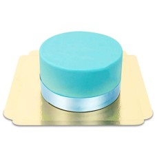 Blue Deluxe cake with ribbon (Small (18 cm(20 pieces)))