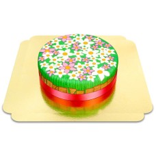 Cake with flower meadow (Small((18 cm)6-8 pieces))