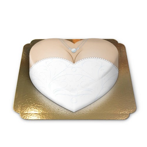 Heart-shaped wedding cake (medium(25x24cm(15 pieces)))
