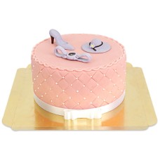 Deluxe Make-Up Cake with white ribbon (Small((18 cm)20 bits))