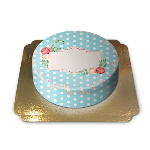 Pastel cake with flowers (Large((36 cm)41 pieces))