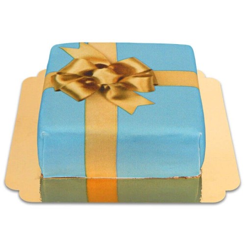 Gift cake, blue