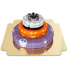 Spider on three-tiered cake