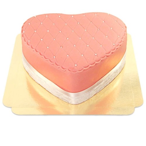 Deluxe All Hearts Cake, Pink - Double Height