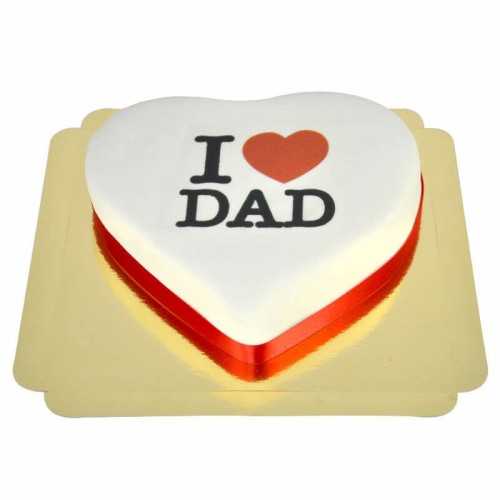 I Love Dad Heart Cake (Medium ((25x24 cm) 15 parts))