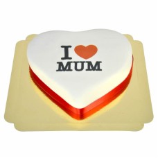 I Love Mum heart cake (Medium((25×24 cm)15 pieces))