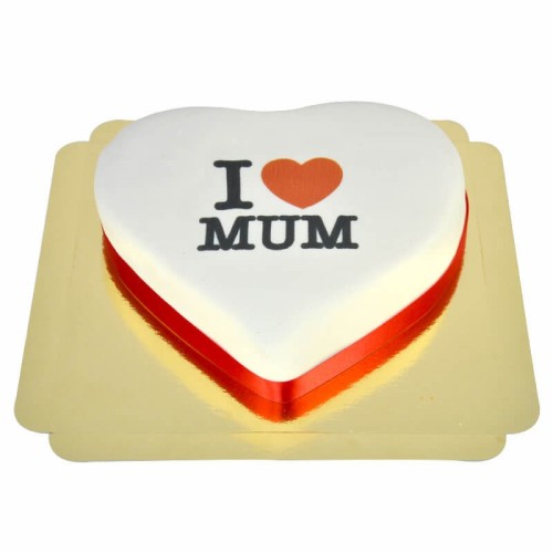 I Love Mum heart cake (Medium((25×24 cm)15 pieces))