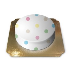 White cake with pastel dots (Large (36 cm(41 pieces)))
