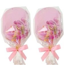 Pink Cake Popsicles with Rose Decoration (10 pcs)