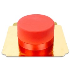 Red Deluxe cake with ribbon (Small (18 cm(20 pieces)))