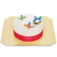 White Cake With Sugar-Coated Butterflies (Medium(20 bits))