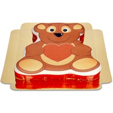Teddy bear cake with heart