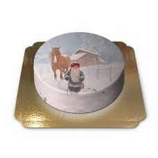 Farm elf with a horse in a blizzard - Jan Bergerlind (Small (18 cm(6-8 pieces)))