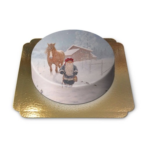Farm elf with a horse in a blizzard - Jan Bergerlind (Small (18 cm(6-8 pieces)))