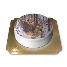 Santa with moose - Jan Bergerlind (Small (18 cm(6-8 pieces)))