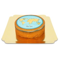 Cake with world map (Small ((18 cm) 6-8 slices))