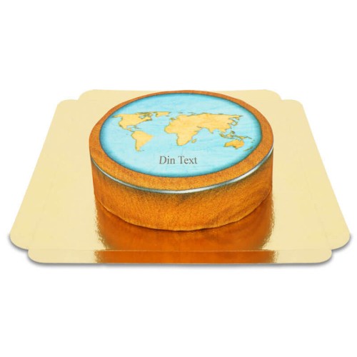 Cake with world map (Small ((18 cm) 6-8 slices))