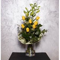 YELLOW BOUQUET TIED VERTICALLY