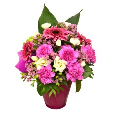 Pink and purple floral arrangement