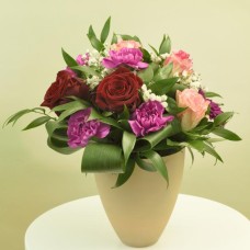 Red and pink floral arrangement