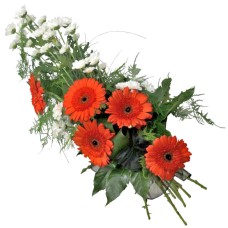 Mourning bouquets with orange gerberas
