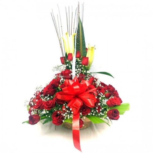 Red Roses Basket (Bundle)