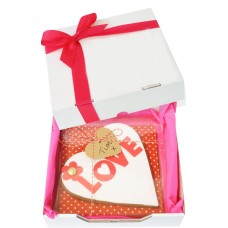 White Heart Valentines Biscuit