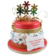Festive Floral Two~Tier Cake