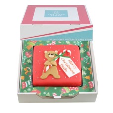 Teddy Candy Cane Gift Cake