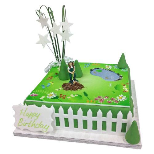 Happy Gardening Lady (8 inch Serves 20)