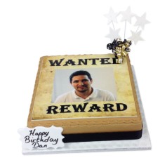 Wanted Photo Cake (8 inch Serves 20)