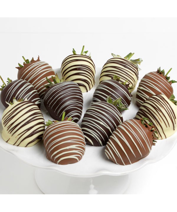 Triple Chocolate Covered Strawberries (6 Strawbwrries)
