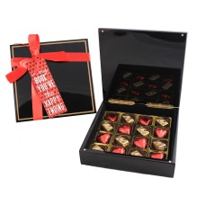Valentines Glossy Box of Hearts and Pralines